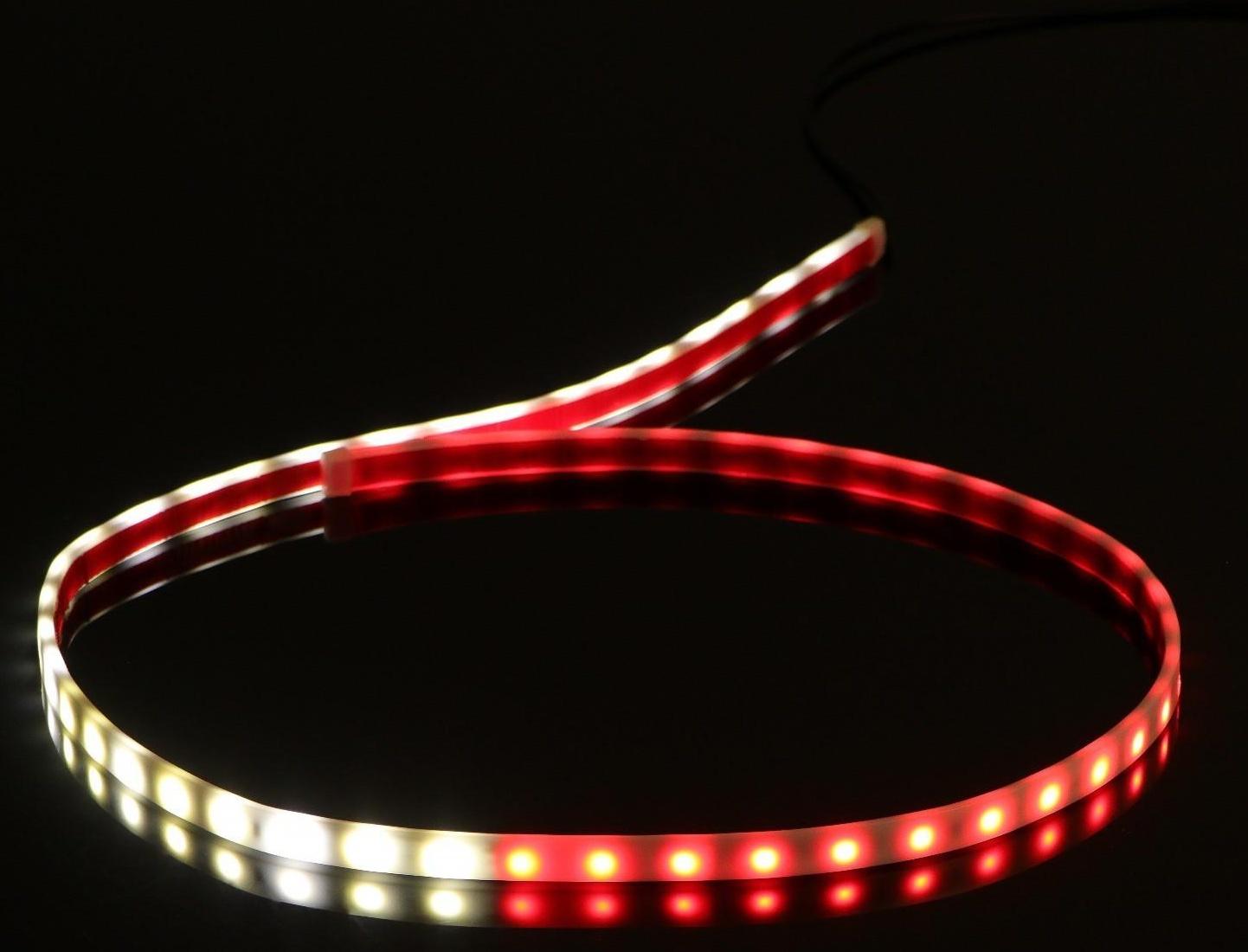 Подсветка двери, 12В, 120 см, красно-белая, самоклеящаяся, набор 2 шт