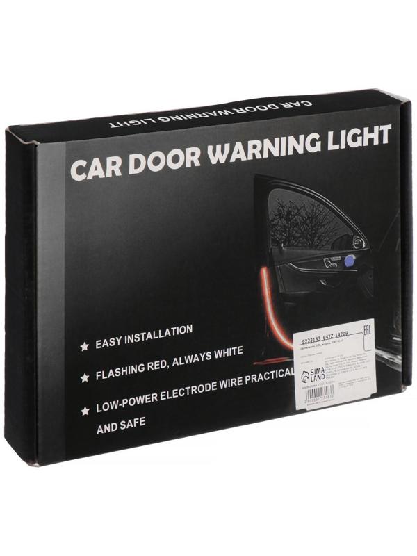 Подсветка двери, 12В, 120 см, красно-белая, самоклеящаяся, набор 2 шт