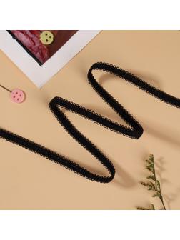 Резинка для бретелей, ажурная, 8 мм, 10 ± 0,5 м, цвет чёрный