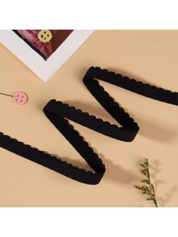 Резинка для бретелей, ажурная, 10 мм, 10 ± 0,5 м, цвет чёрный