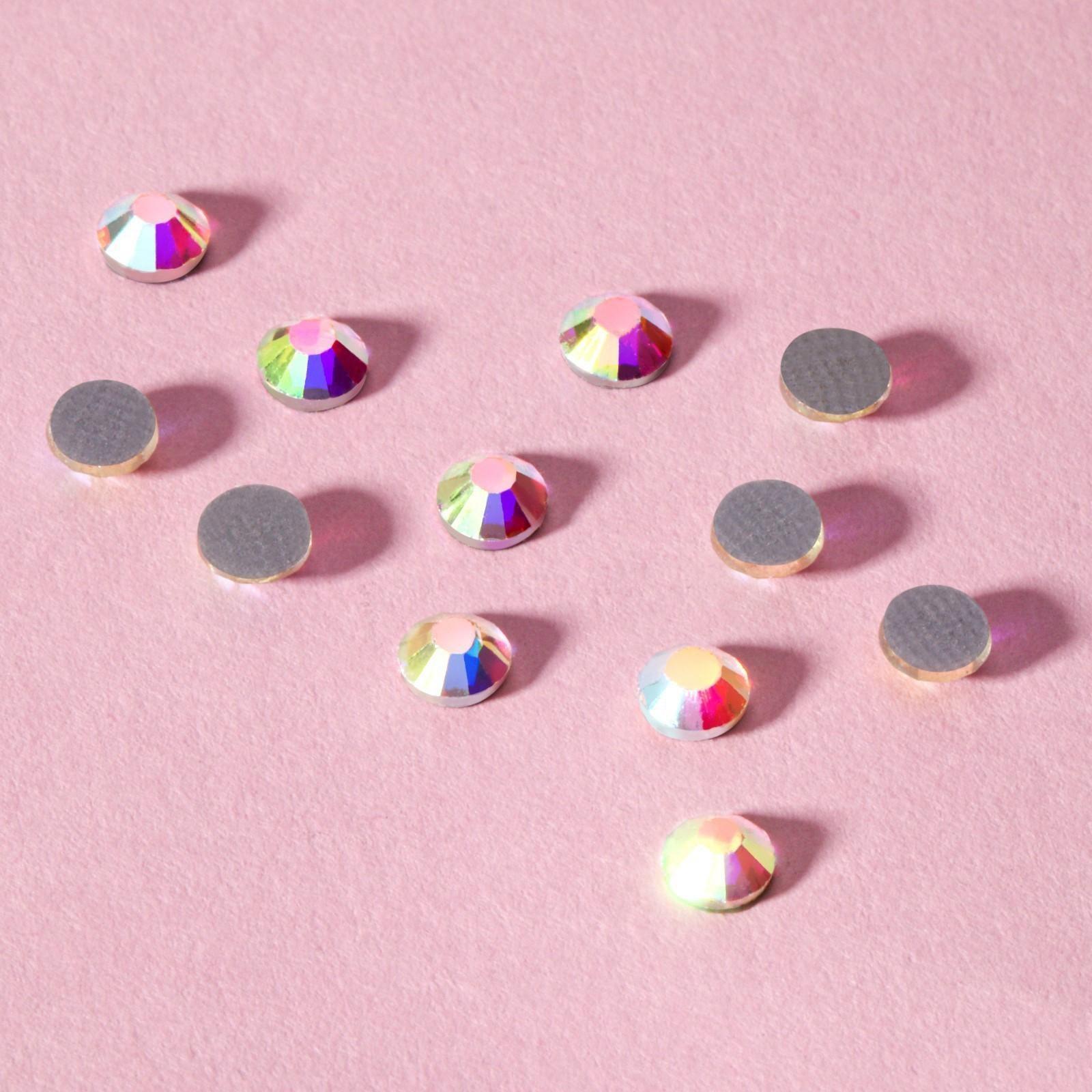 Стразы термоклеевые «Усечённый конус», с голографией, стеклянные, SS16, d = 4 мм, 100 шт