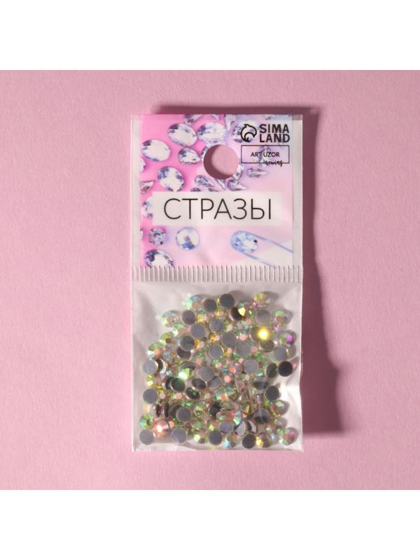 Стразы термоклеевые «Усечённый конус», с голографией, стеклянные, SS16, d = 4 мм, 100 шт