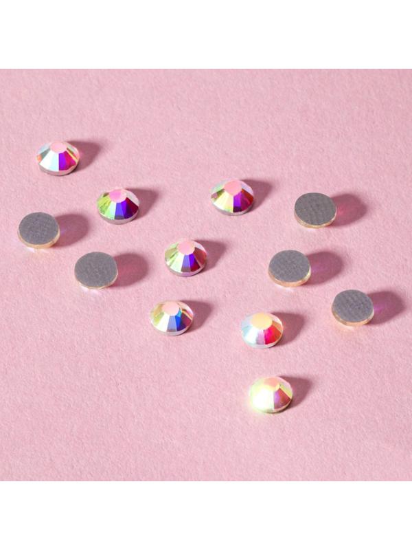 Стразы термоклеевые «Усечённый конус», с голографией, стеклянные, SS16, d = 4 мм, 100 шт