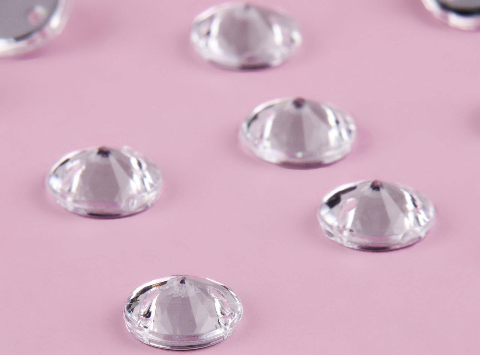 Стразы пришивные «Конус», из органического стекла, d = 8 мм, 50 шт, цвет белый