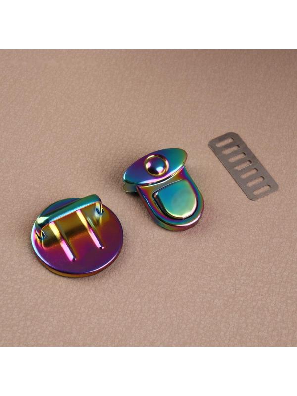 Застёжка для сумки, 3 × 3 см, цвет бензин