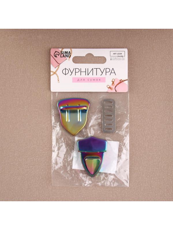 Застёжка для сумки, 3 × 4,2 см, цвет бензин