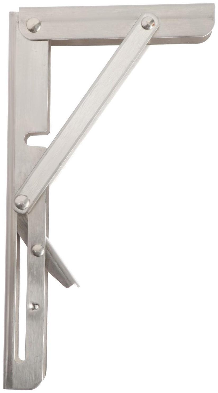 Кронштейн складной для столов и полок ТУНДРА, 2 шт., длина 200 мм, нержавеющая сталь