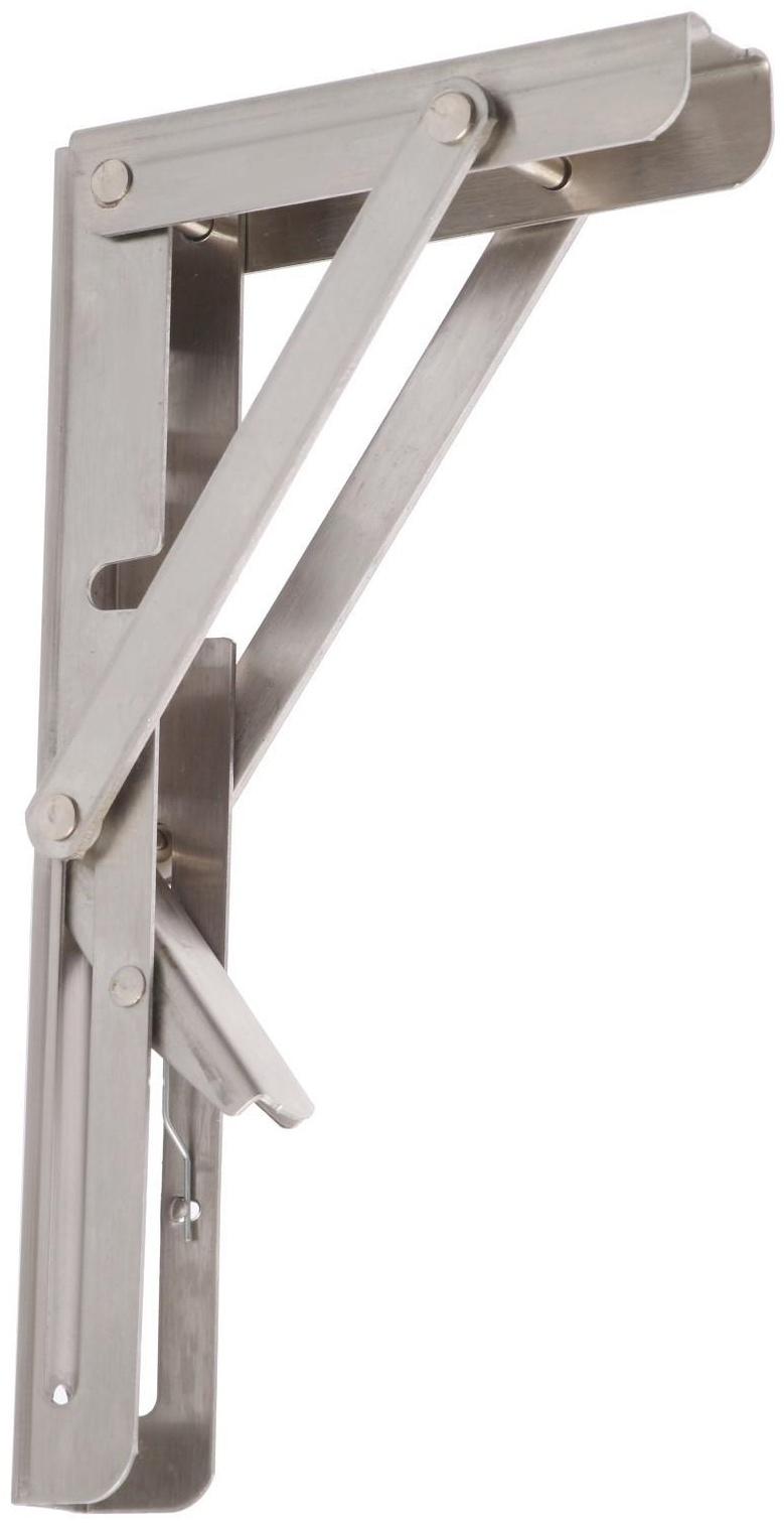 Кронштейн складной для столов и полок ТУНДРА, 2 шт., длина 200 мм, нержавеющая сталь
