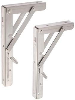 Кронштейн складной для столов и полок ТУНДРА, 2 шт., длина 200 мм, нержавеющая сталь