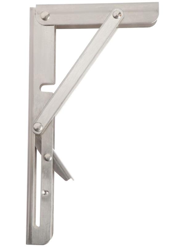 Кронштейн складной для столов и полок ТУНДРА, 2 шт., длина 200 мм, нержавеющая сталь