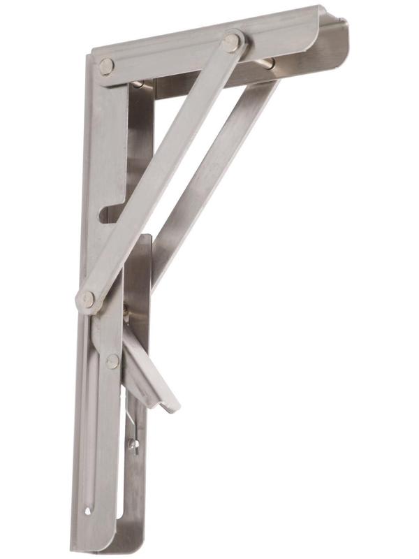 Кронштейн складной для столов и полок ТУНДРА, 2 шт., длина 200 мм, нержавеющая сталь