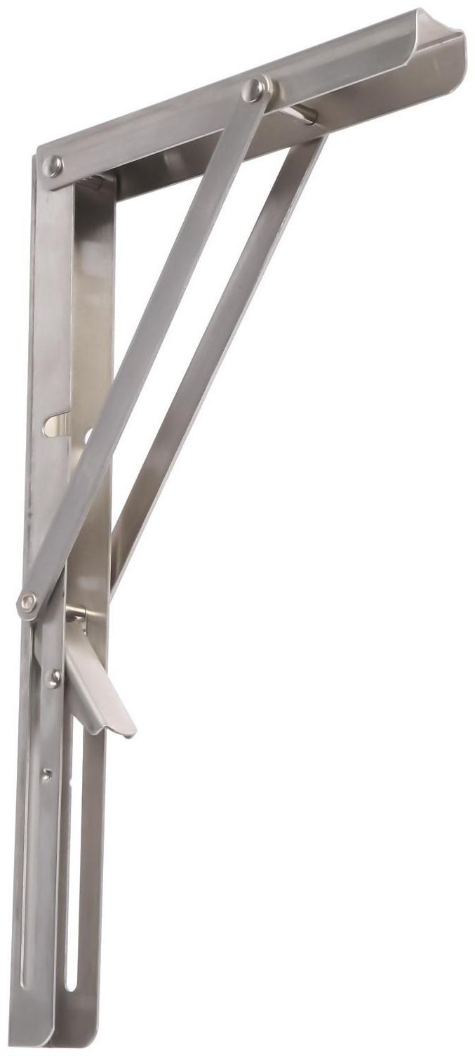 Кронштейн складной для столов и полок ТУНДРА, 2 шт., длина 300 мм, нержавеющая сталь