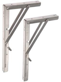 Кронштейн складной для столов и полок ТУНДРА, 2 шт., длина 300 мм, нержавеющая сталь