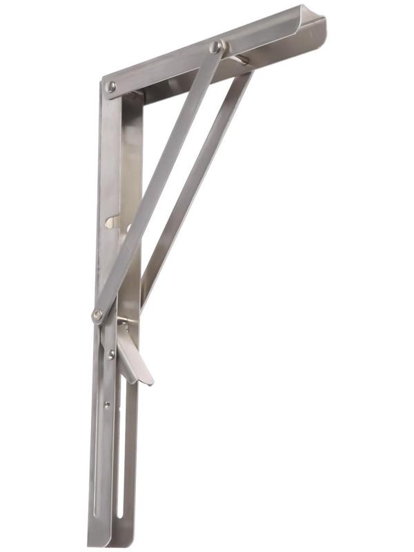 Кронштейн складной для столов и полок ТУНДРА, 2 шт., длина 300 мм, нержавеющая сталь