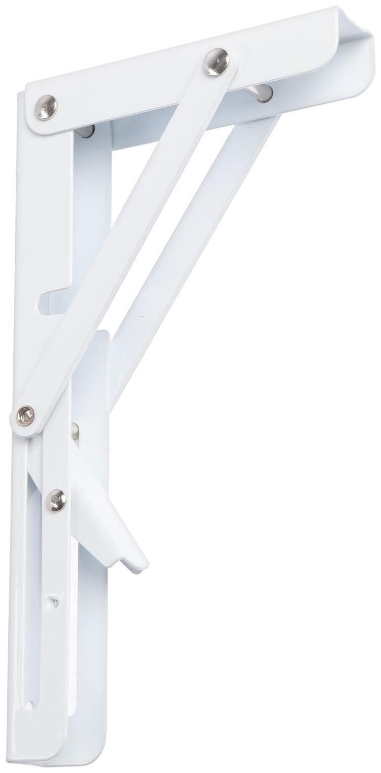 Кронштейн складной для столов и полок ТУНДРА, 2 шт., длина 200 мм, сталь, цвет белый