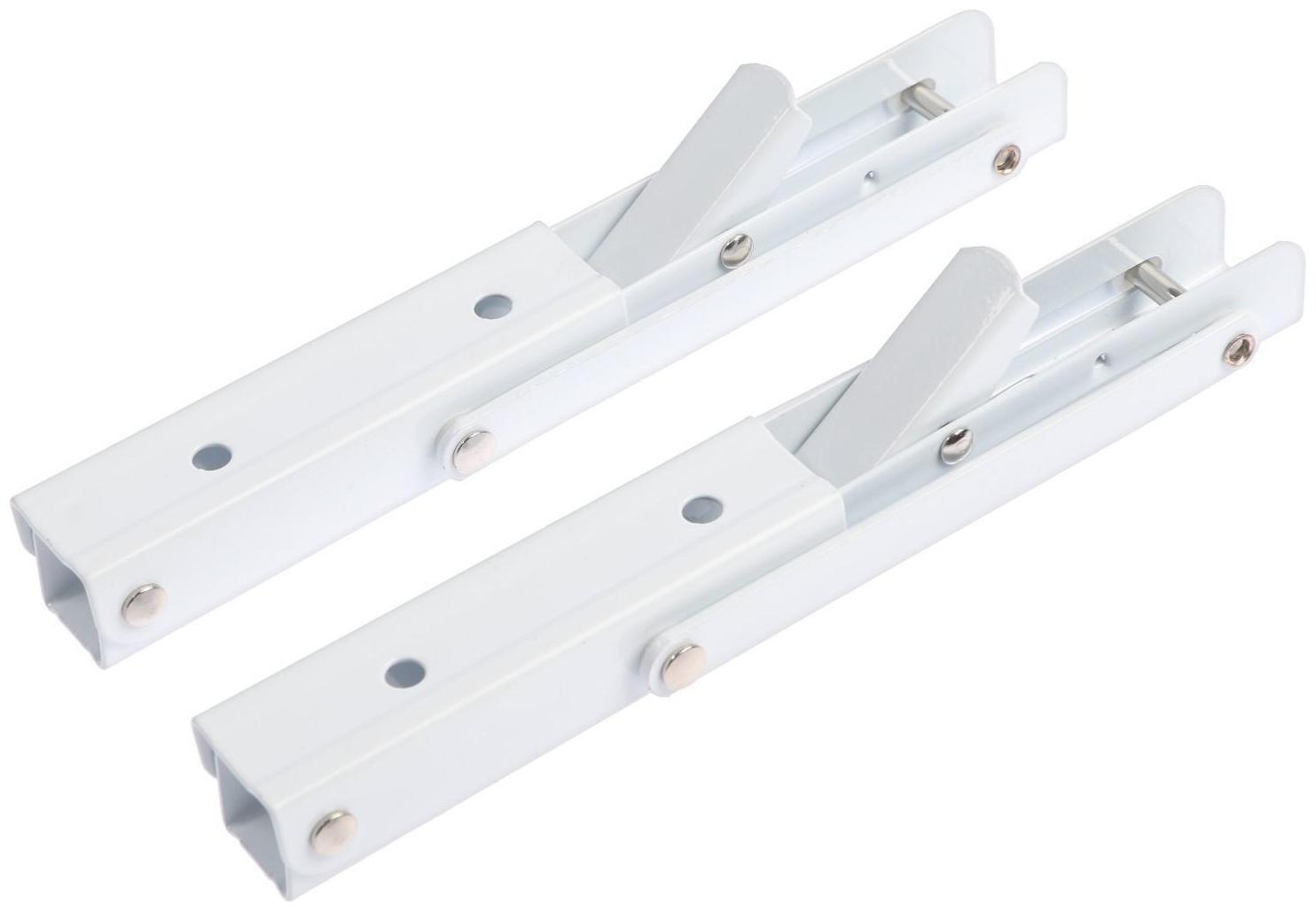 Кронштейн складной для столов и полок ТУНДРА, 2 шт., длина 200 мм, сталь, цвет белый