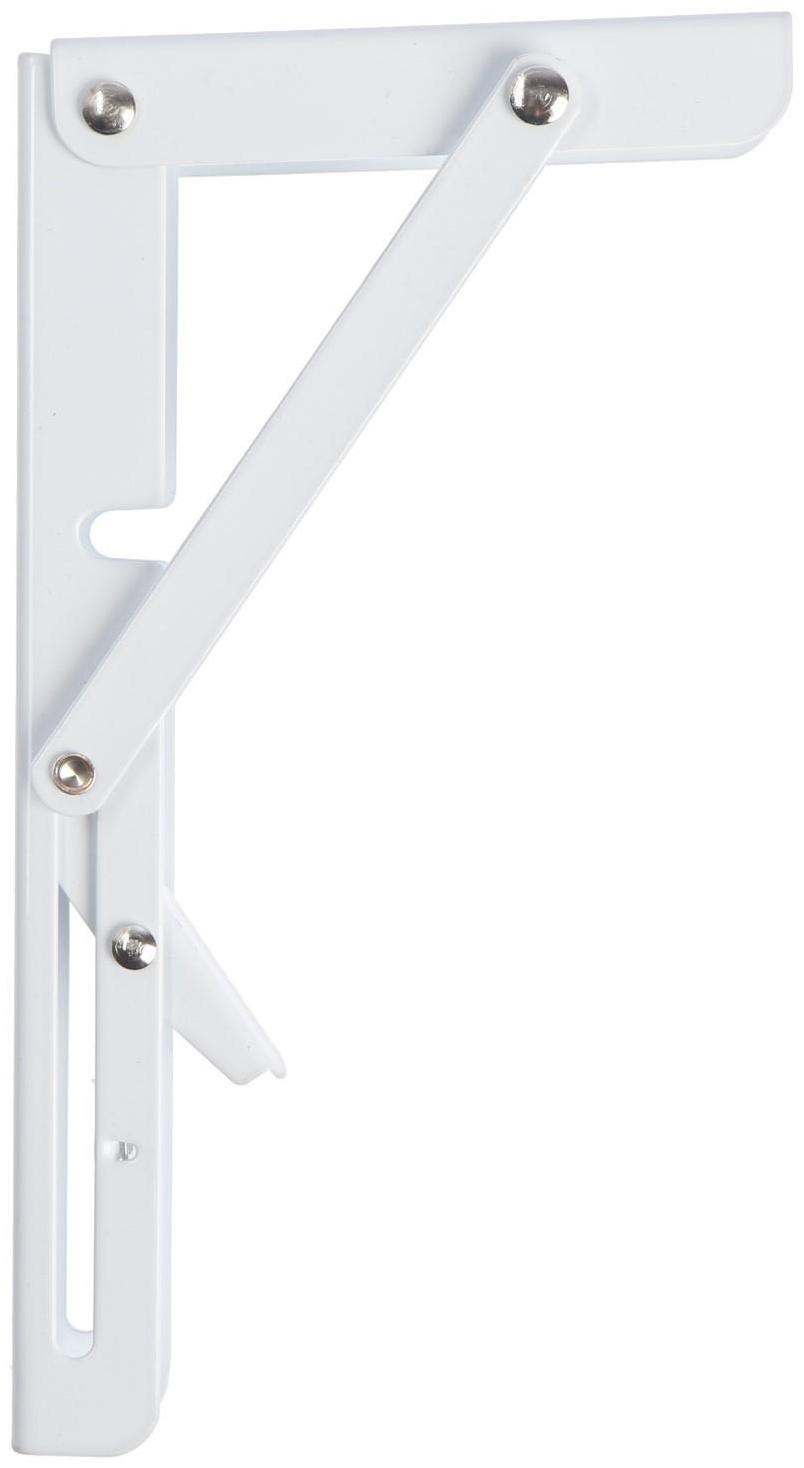 Кронштейн складной для столов и полок ТУНДРА, 2 шт., длина 200 мм, сталь, цвет белый
