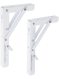 Кронштейн складной для столов и полок ТУНДРА, 2 шт., длина 200 мм, сталь, цвет белый