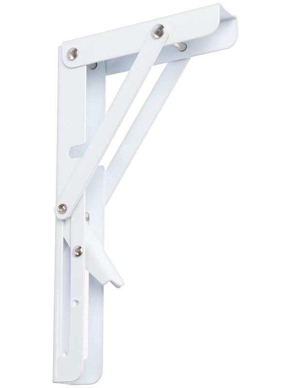 Кронштейн складной для столов и полок ТУНДРА, 2 шт., длина 200 мм, сталь, цвет белый