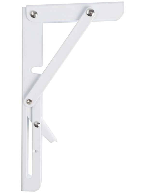 Кронштейн складной для столов и полок ТУНДРА, 2 шт., длина 200 мм, сталь, цвет белый
