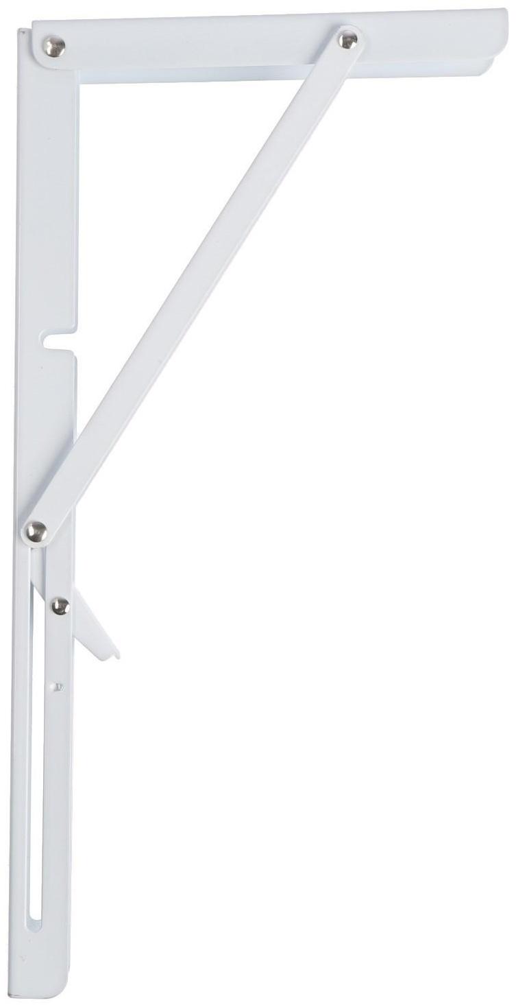 Кронштейн складной для столов и полок ТУНДРА, 2 шт., длина 350 мм, сталь, цвет белый