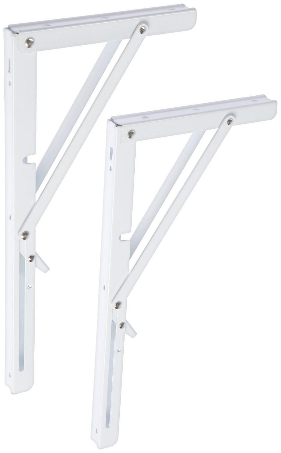 Кронштейн складной для столов и полок ТУНДРА, 2 шт., длина 350 мм, сталь, цвет белый