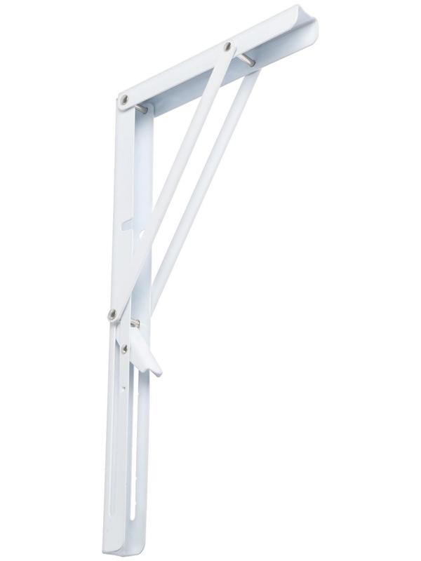 Кронштейн складной для столов и полок ТУНДРА, 2 шт., длина 350 мм, сталь, цвет белый