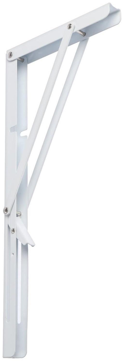 Кронштейн складной для столов и полок ТУНДРА, 2 шт., длина 400 мм, сталь, цвет белый