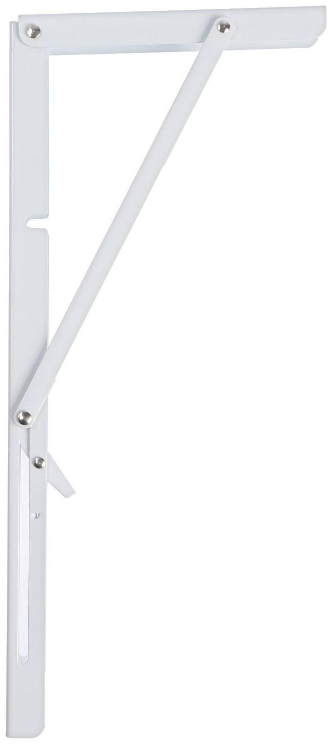 Кронштейн складной для столов и полок ТУНДРА, 2 шт., длина 400 мм, сталь, цвет белый