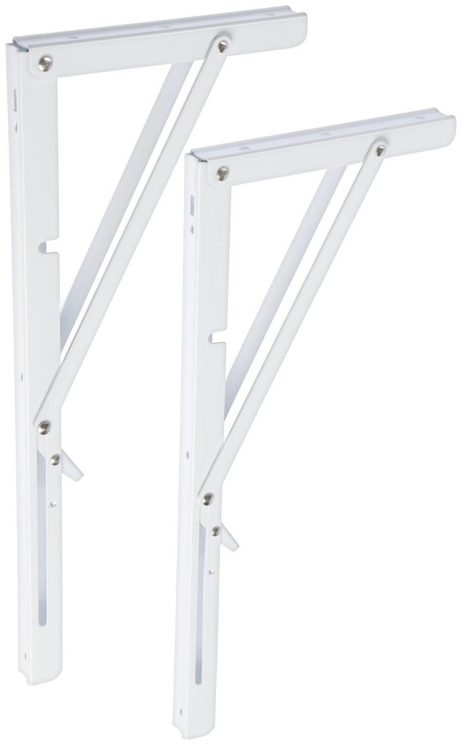 Кронштейн складной для столов и полок ТУНДРА, 2 шт., длина 400 мм, сталь, цвет белый