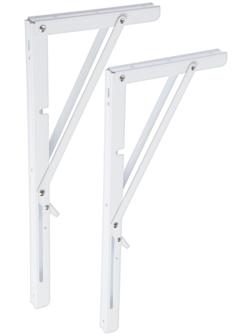 Кронштейн складной для столов и полок ТУНДРА, 2 шт., длина 400 мм, сталь, цвет белый