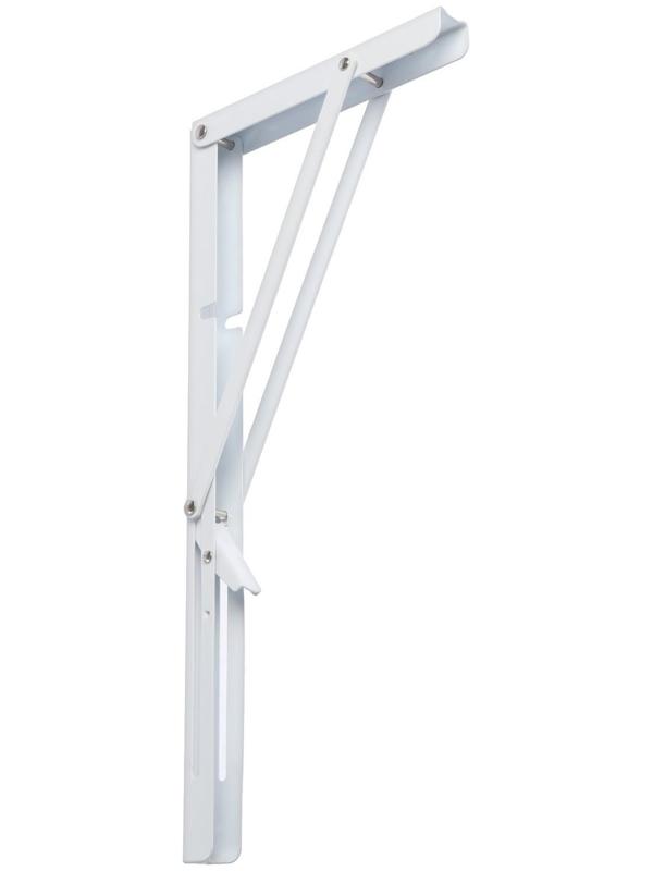 Кронштейн складной для столов и полок ТУНДРА, 2 шт., длина 400 мм, сталь, цвет белый