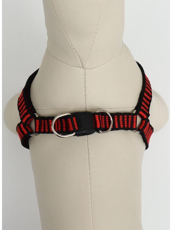 Шлейка рельефная 36-49 х 1,5 см, красно-чёрная