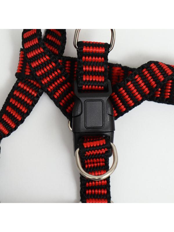 Шлейка рельефная 36-49 х 1,5 см, красно-чёрная