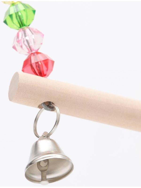 Качели для птиц с деревянной жердочкой 18 х 19 см, микс цветов