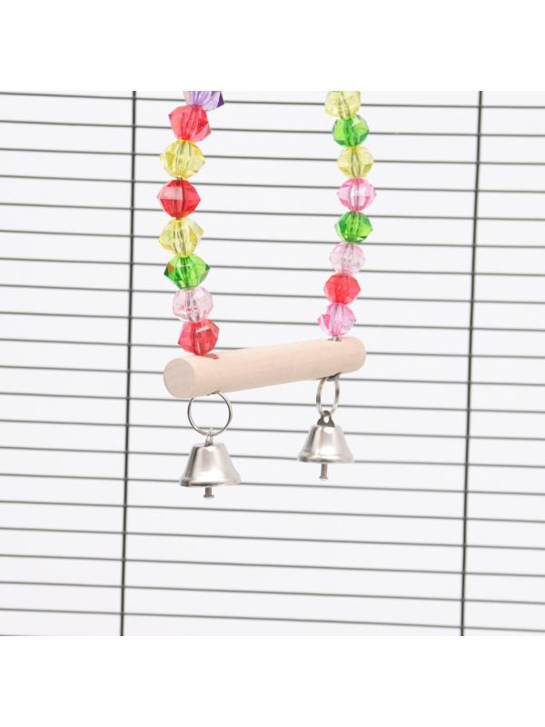 Качели для птиц с деревянной жердочкой 18 х 19 см, микс цветов