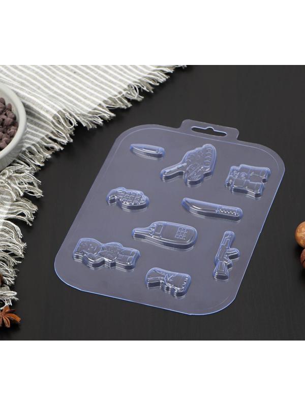 Форма для шоколада набор мужской «Танк», 21×14 см, цвет прозрачный