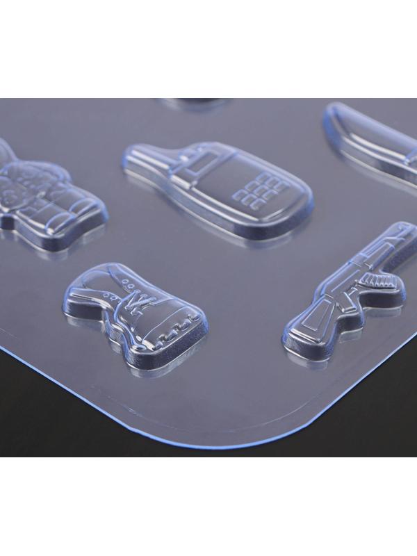 Форма для шоколада набор мужской «Танк», 21×14 см, цвет прозрачный