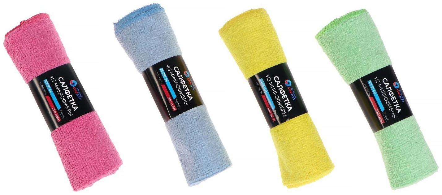 Салфетка из микрофибры Grand Caratt универсальная 30х30 см, 220 г/м² МИКС