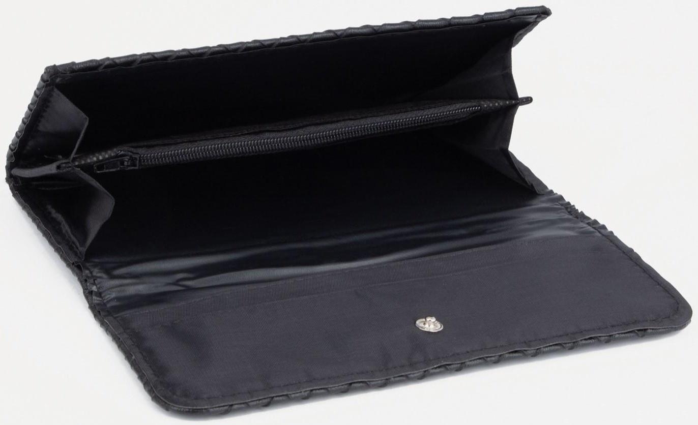 Кошелёк на кнопке, цвет чёрный