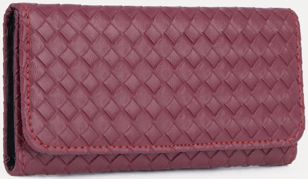 Кошелёк на кнопке, цвет бордовый