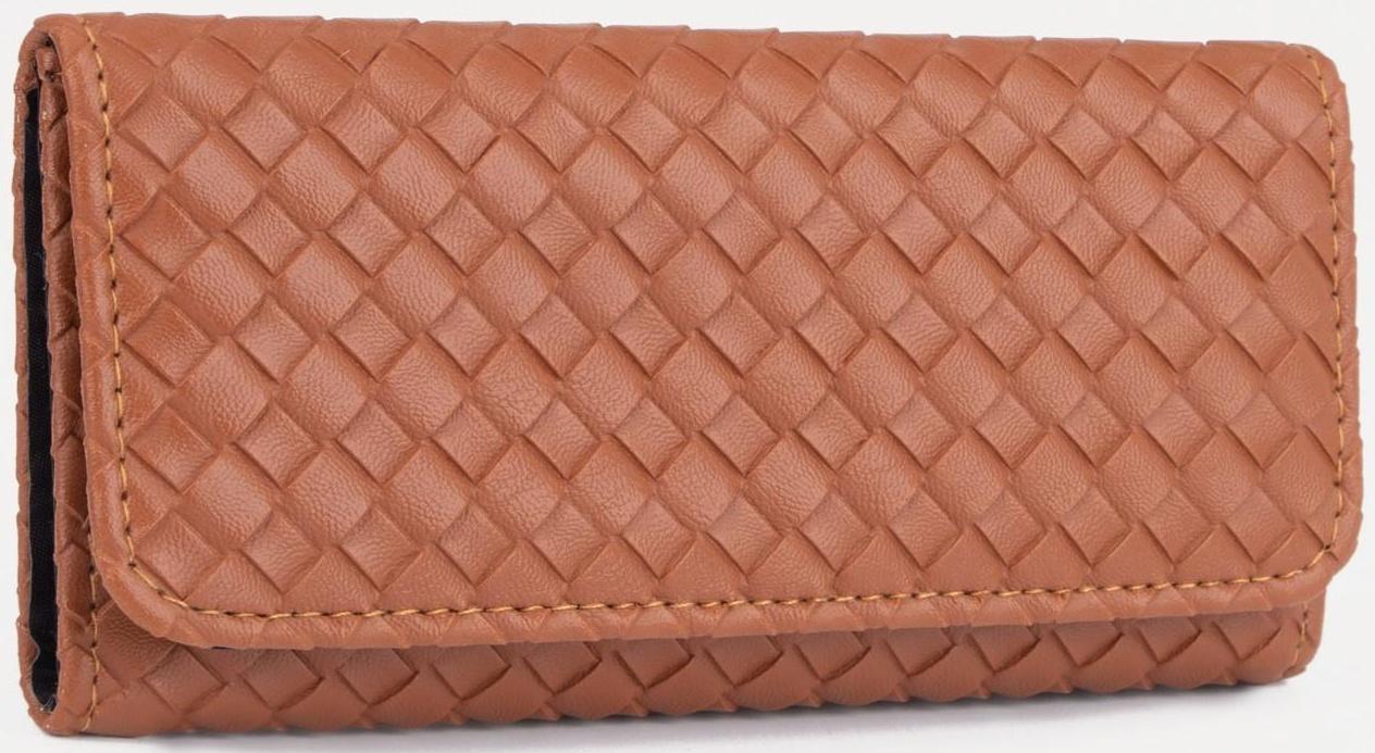 Кошелёк на кнопке, цвет коричневый