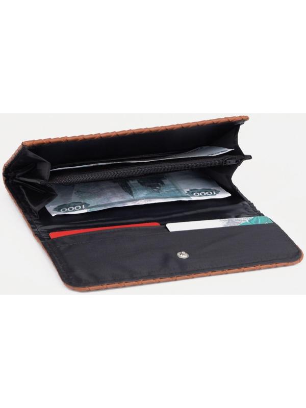 Кошелёк на кнопке, цвет коричневый