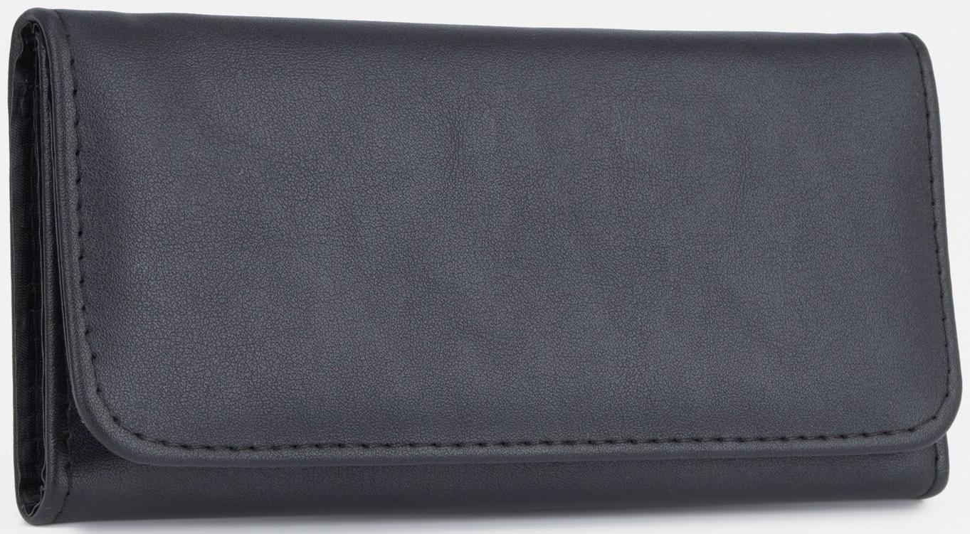 Кошелёк на кнопке, цвет чёрный