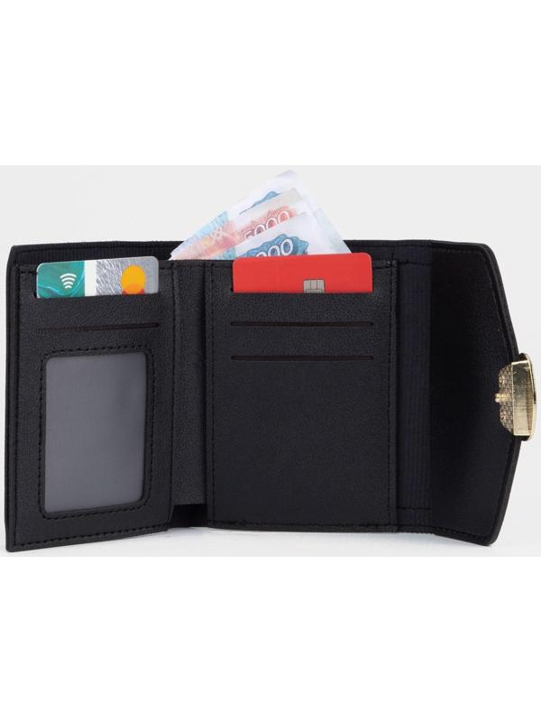 Кошелёк на кнопке, цвет чёрный