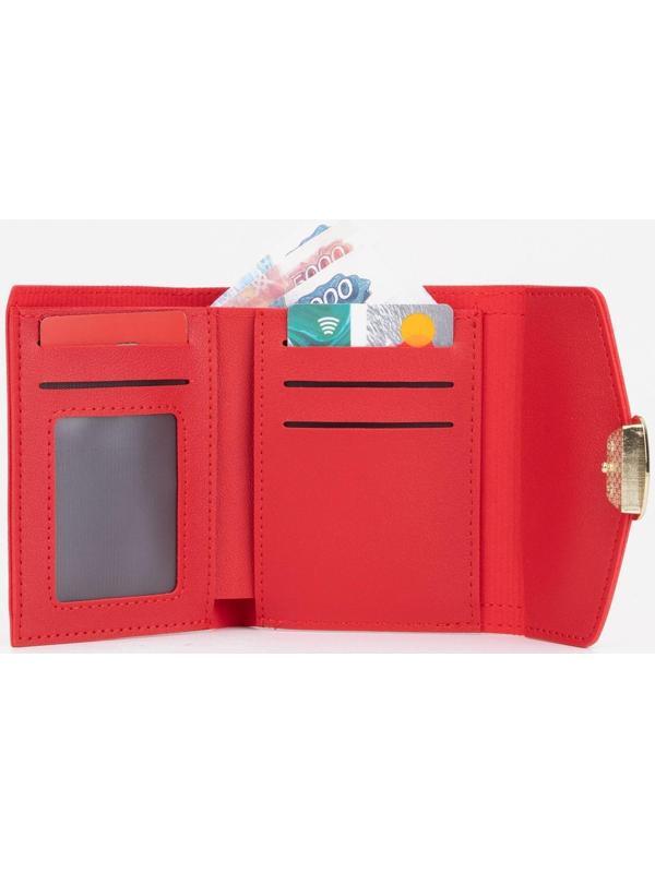 Кошелёк на кнопке, цвет красный