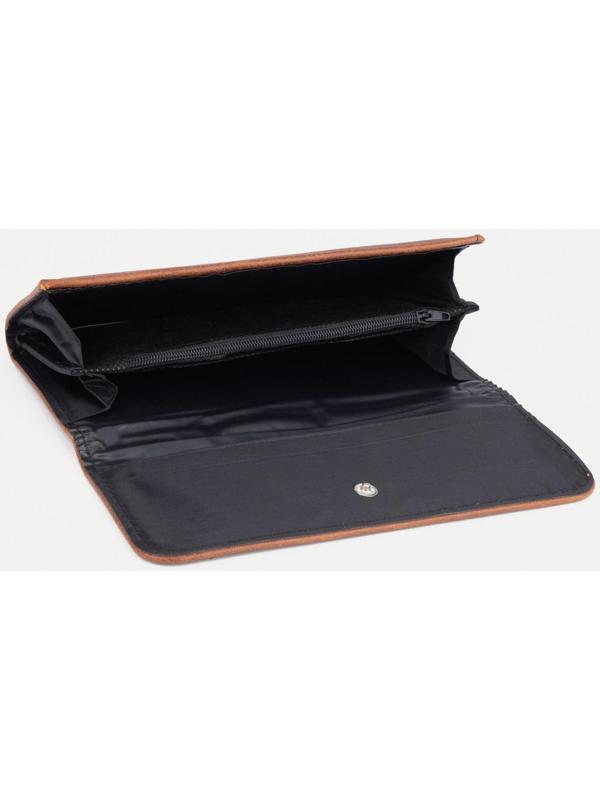 Кошелёк на кнопке, цвет коричневый