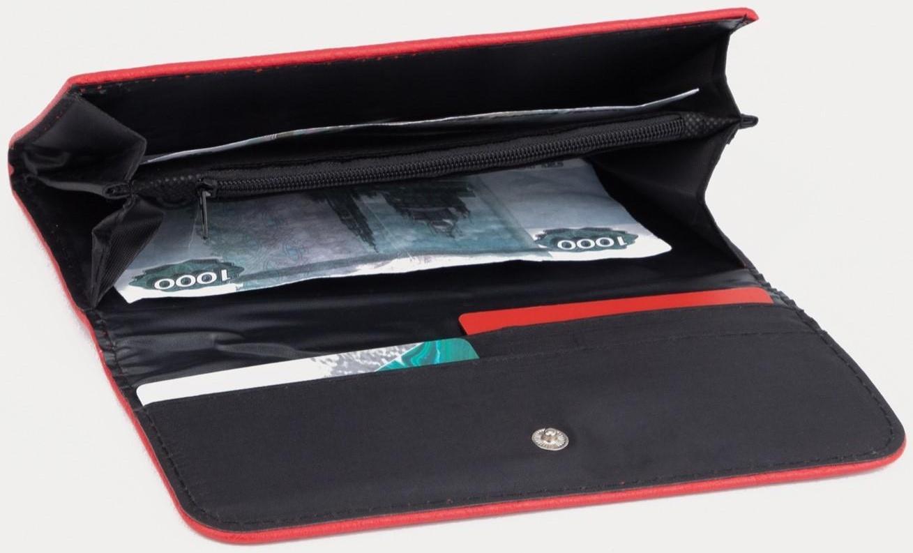 Кошелёк на кнопке, цвет красный