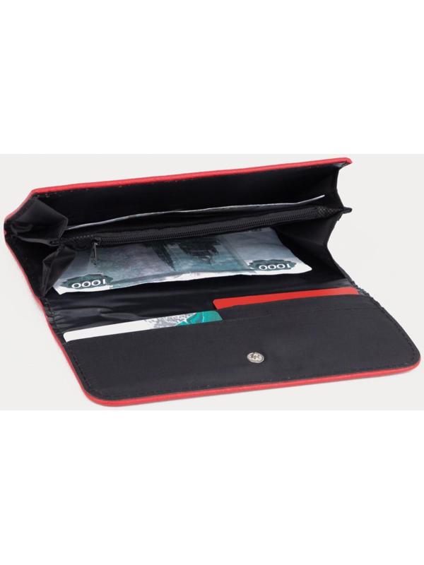 Кошелёк на кнопке, цвет красный