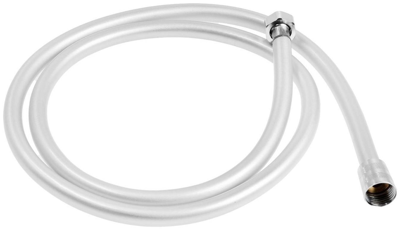 Душевой шланг ZEIN Z31PS, 150 см, гайки стальные, латунная втулка, силикон, серебристый